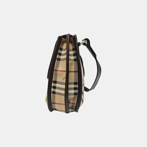 Coated Canvas Shoulder Bag Beige