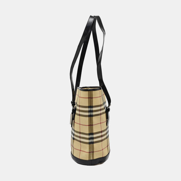 Coated Canvas Bucket Bag Beige