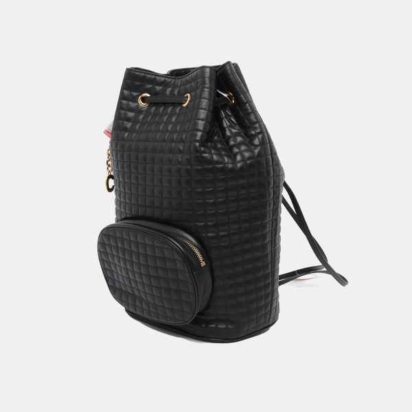 C CHARM Quilted Calfskin Black