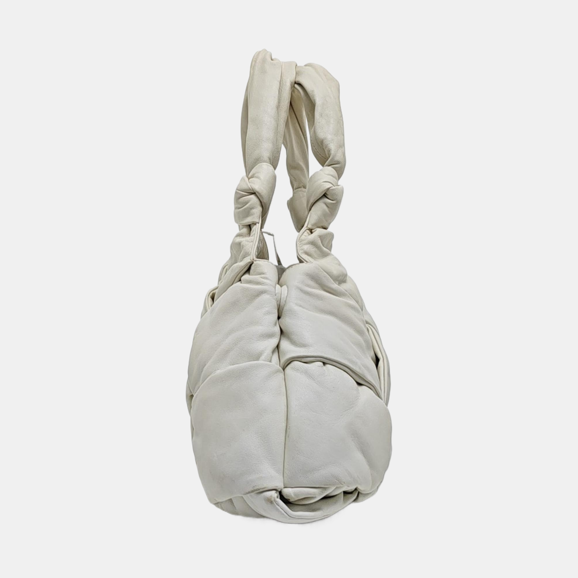 Lambskin Top Handle Bag White
