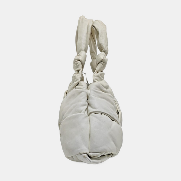 Lambskin Top Handle Bag White