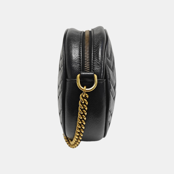GG Marmont Mini Quilted Calfskin Black