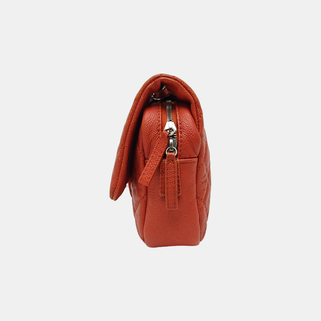 COCO SPORRAN Quilted Grained Calfskin Orange