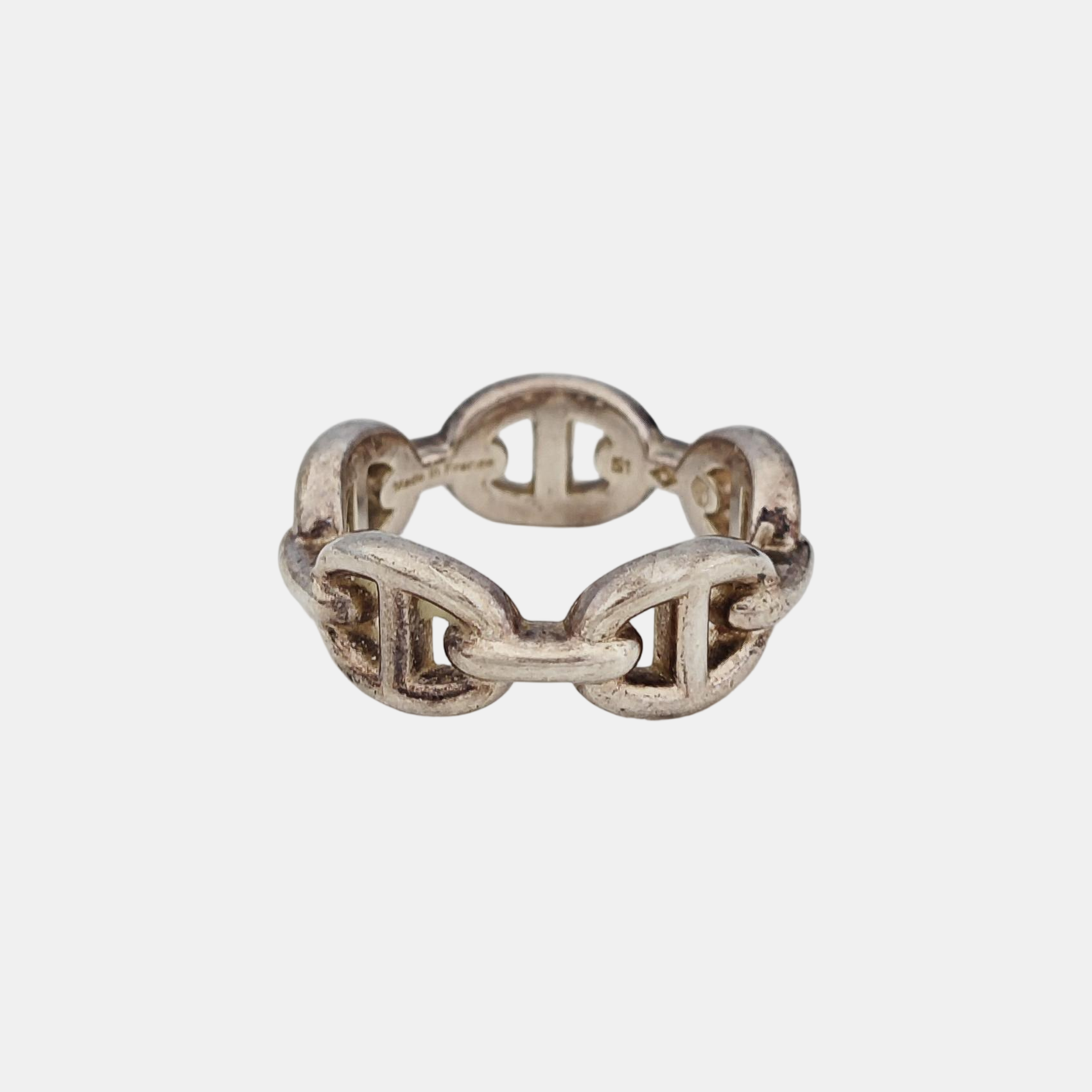 Chaine D'ancre Enchainee 925 Sterling Silver Ring EU 51