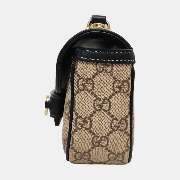Horsebit 1955 Small Monogram Coated Canvas Beige