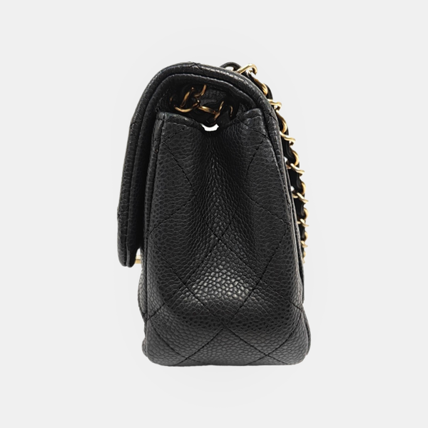 CLASSIC FLAP Mini Quilted Grained Calfskin Black