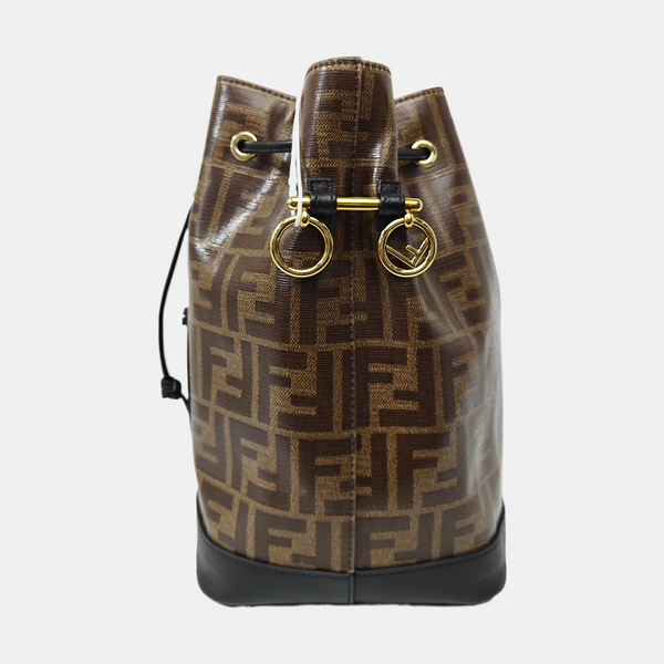 Mon Tresor Small Coated Canvas Brown