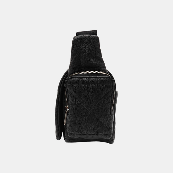 Cannage Calfskin Shoulder Bag Black
