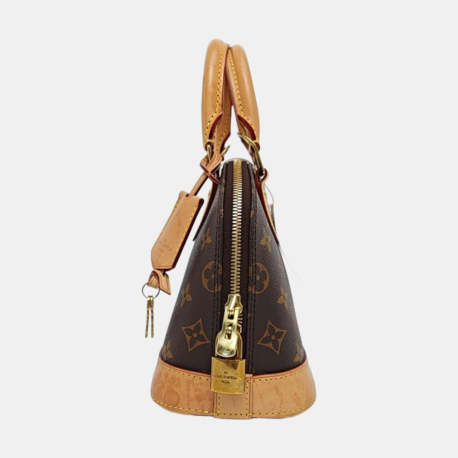 ALMA BB Monogram Coated Canvas Brown