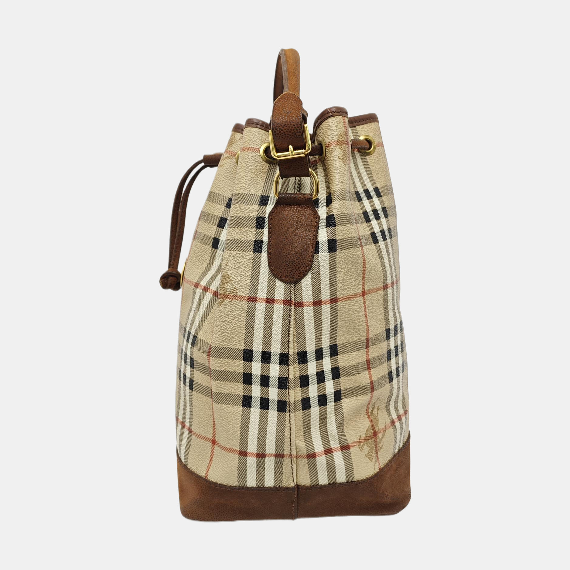 Coated Canvas Bucket Bag Brown