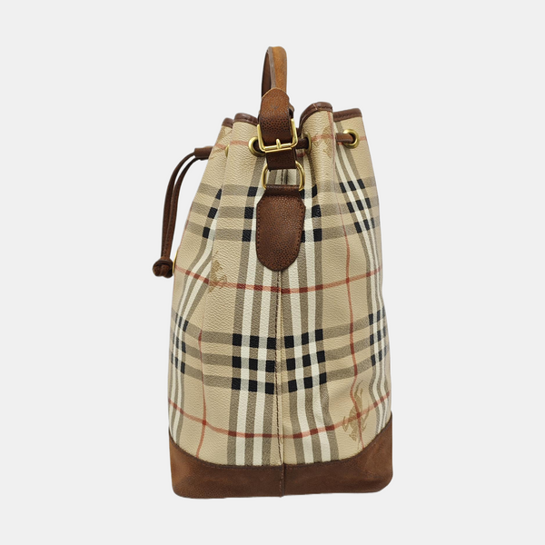 Coated Canvas Bucket Bag Brown