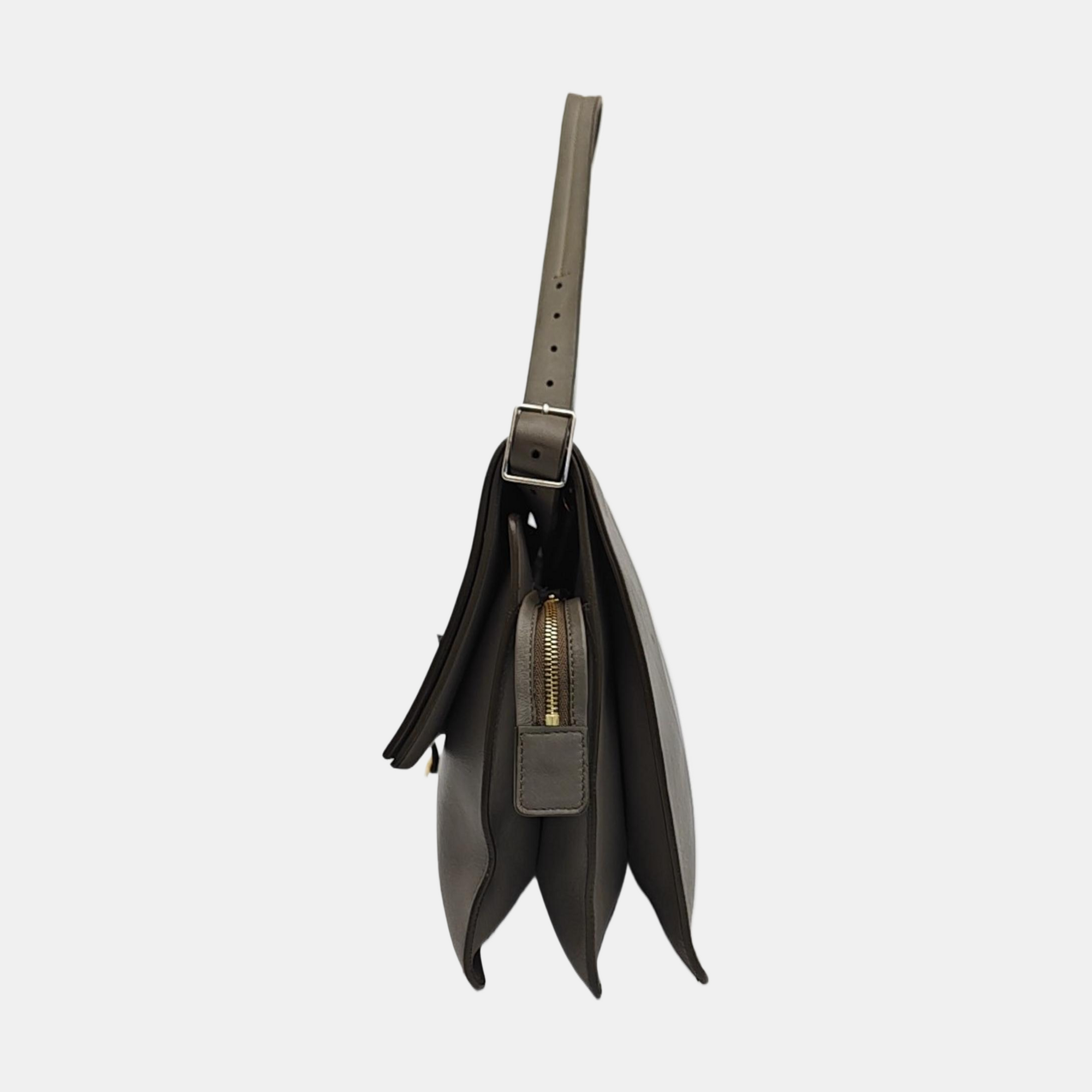 Lambskin Top Handle Bag Gray