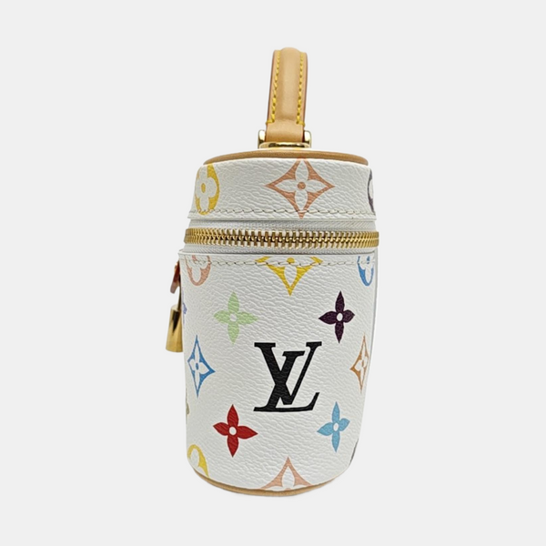LV × TM Vanity Chain Pouch Monogram Coated Canvas White