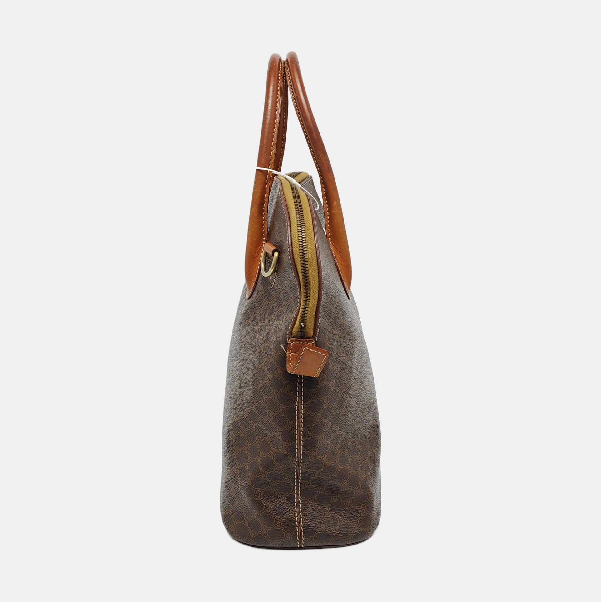 Coated Canvas Tote Bag Brown