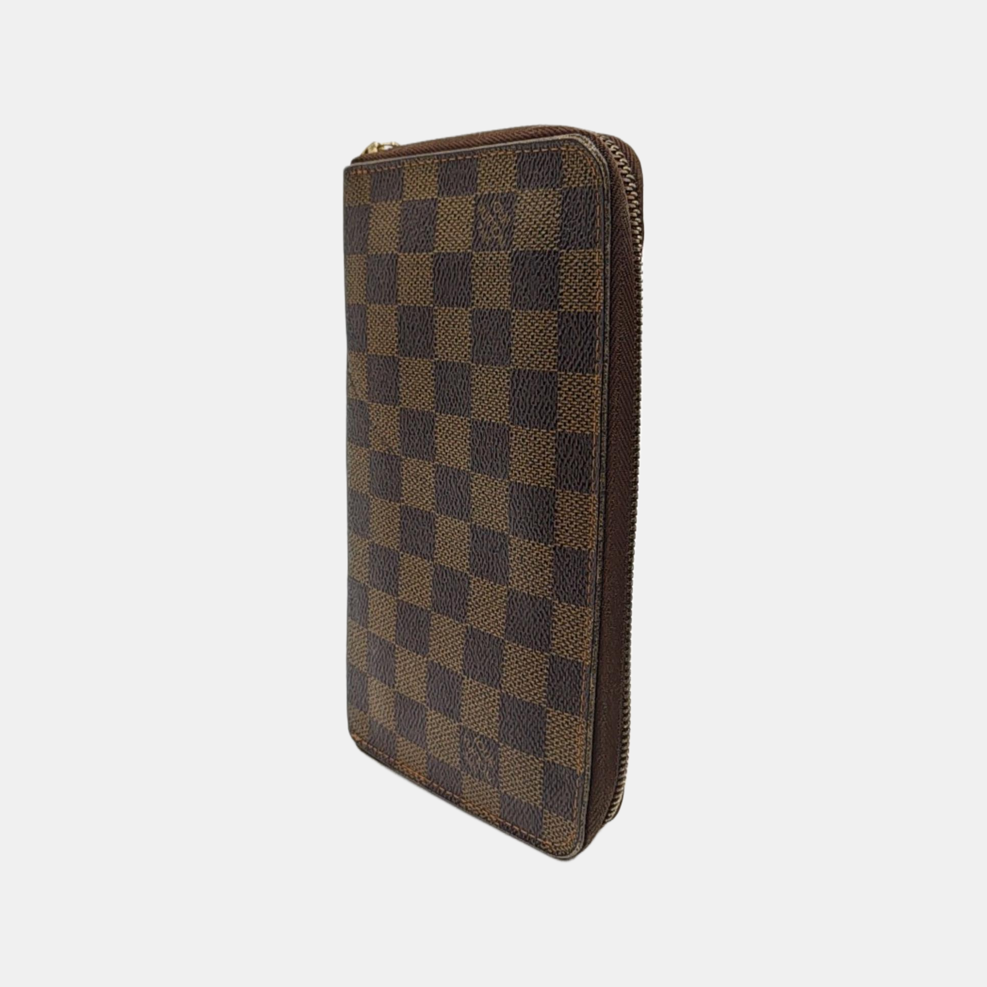 ZIPPY Damier Ebene Coated Canvas Brown Wallet
