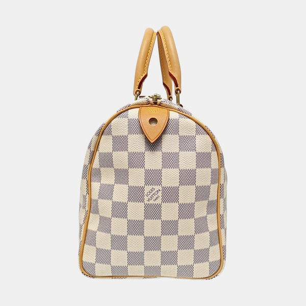 SPEEDY 25 Damier Azur Coated Canvas White