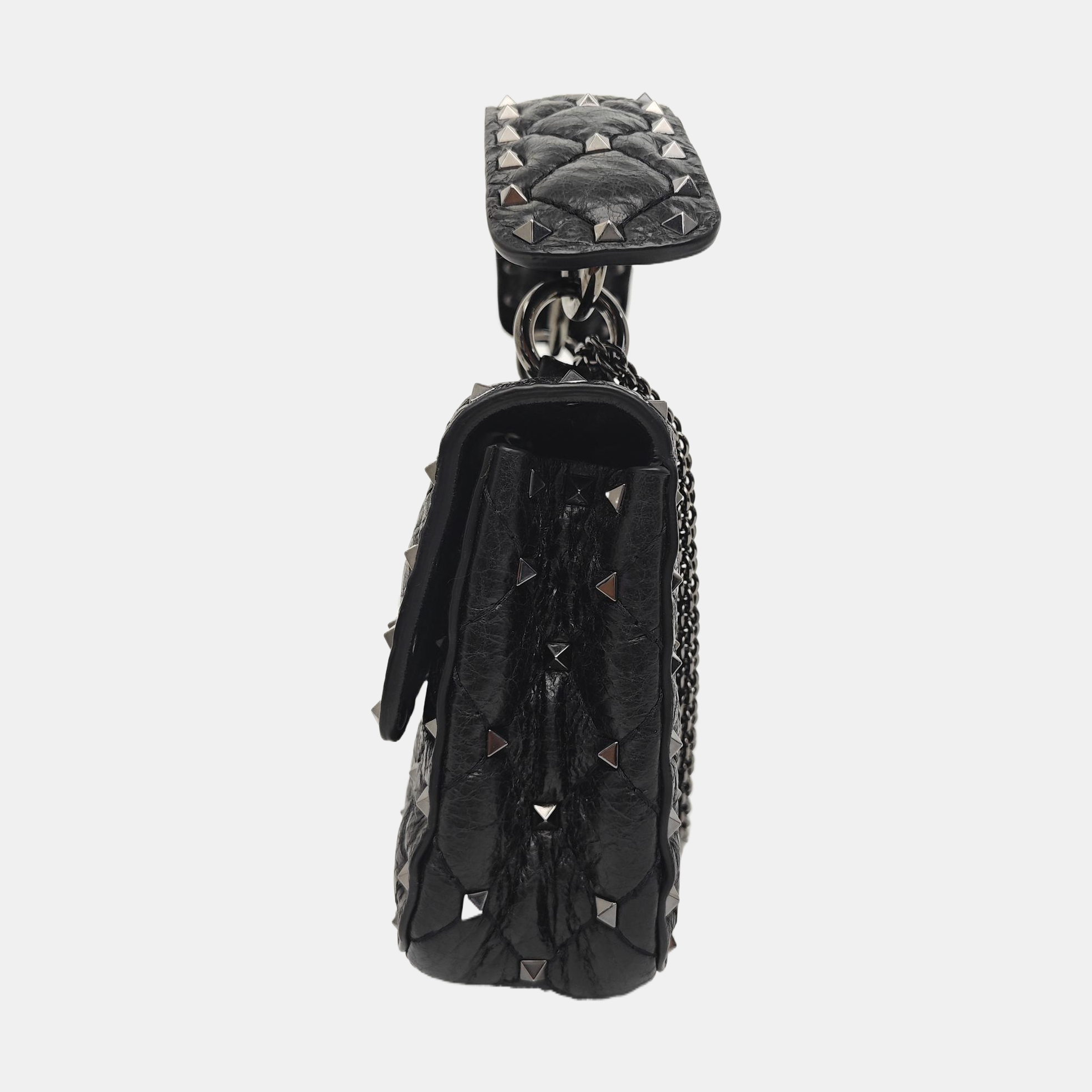 Rockstud Lambskin Black