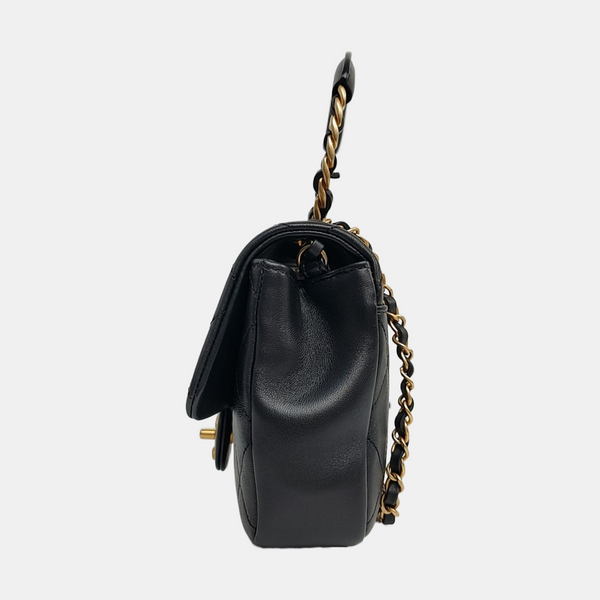 IN THE LOOP Small Quilted Lambskin Black