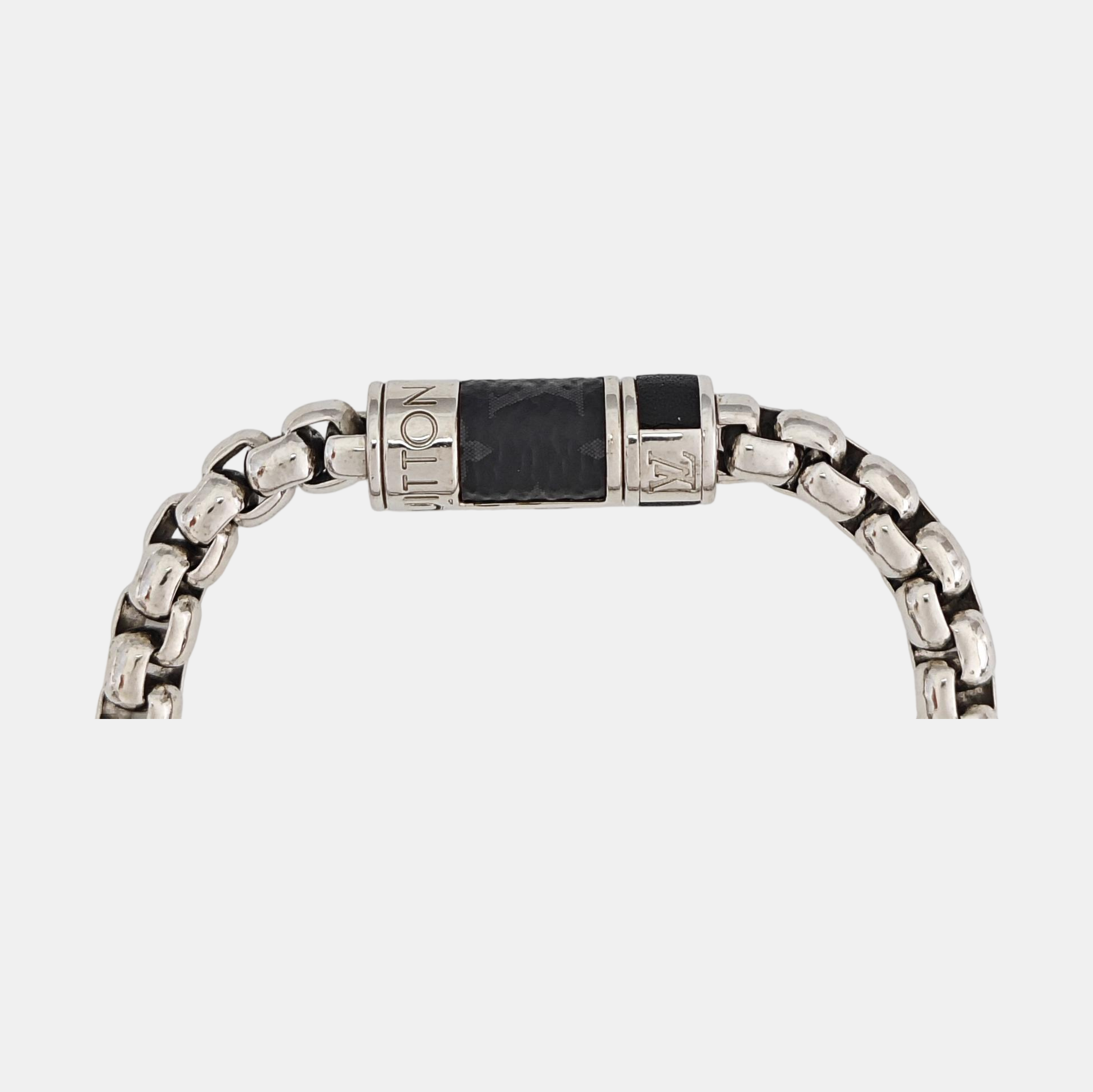 MONOGRAM CHAIN Coated Canvas Silver Bracelet