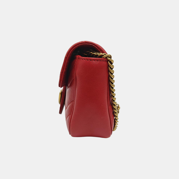 GG Marmont Mini Quilted Calfskin Red