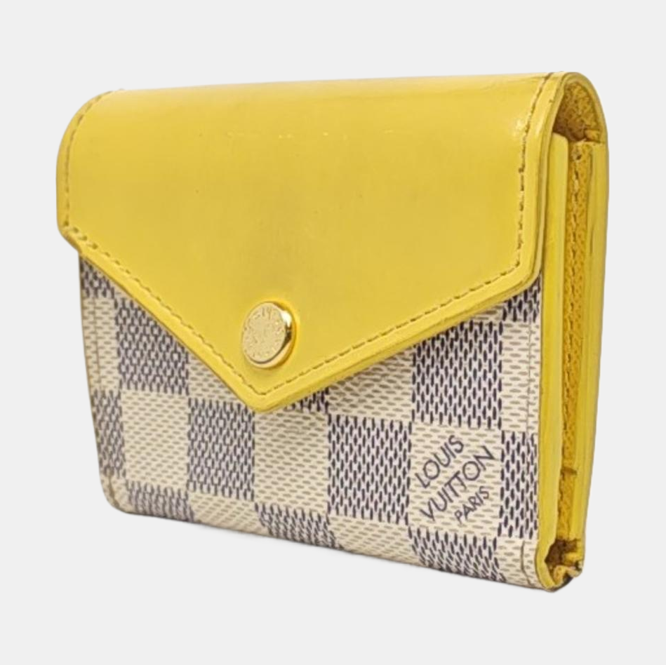 ZOE Damier Azur Coated Canvas White Wallet