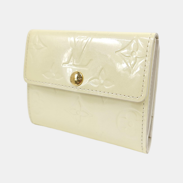 SARAH Monogram Patent Leather White Card Holder