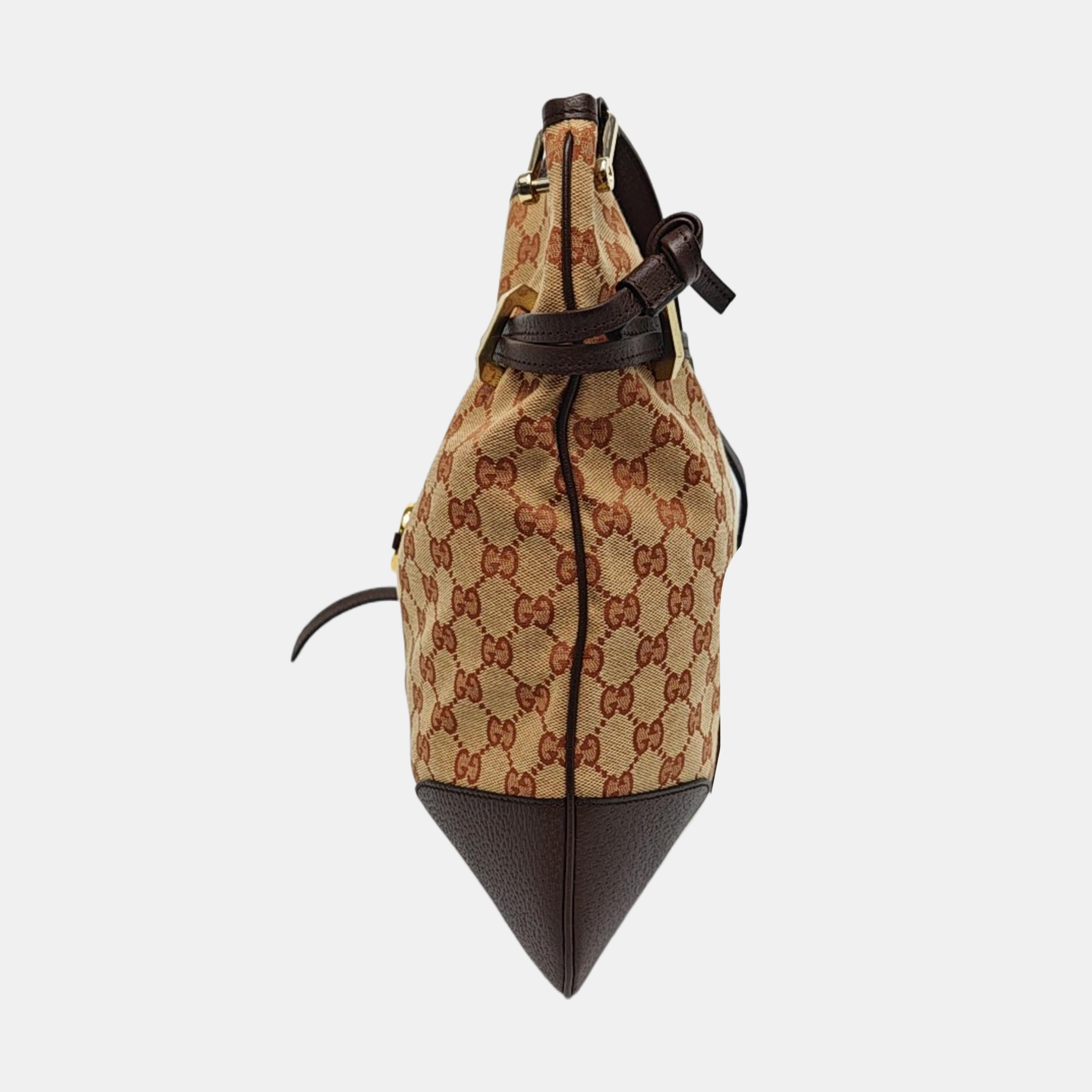 Authenticated pre-owned  Horsebit Chain Monogram Canvas Brown - Shoulder Bag at Looply