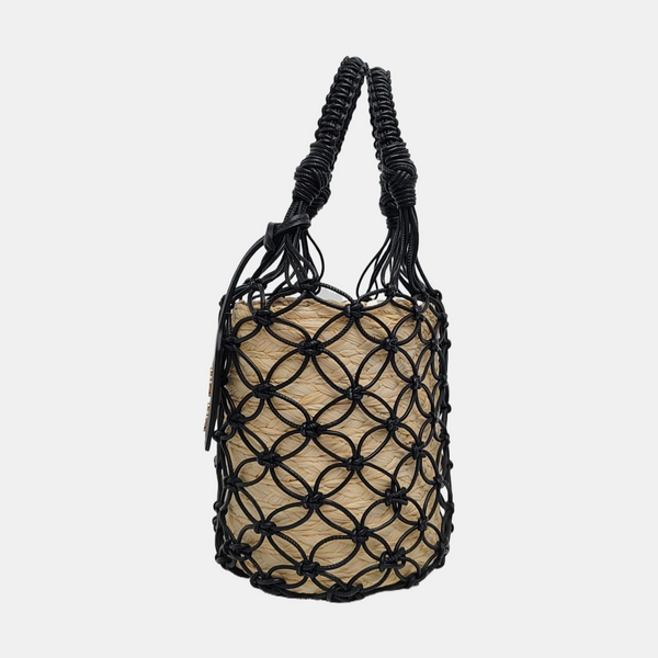 Leather Top Handle Bag Black