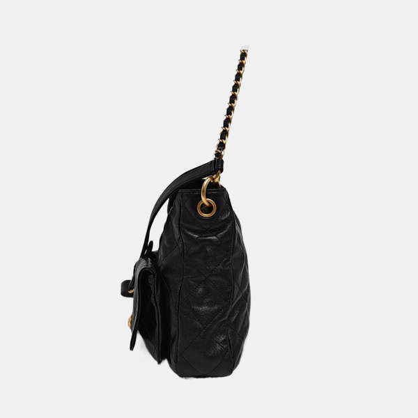 Suppletwins Large Quilted Calfskin Black