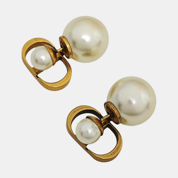 Dior Tribales Metal Gold Stud Earrings