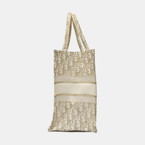 Book Tote Medium Oblique Canvas Gold
