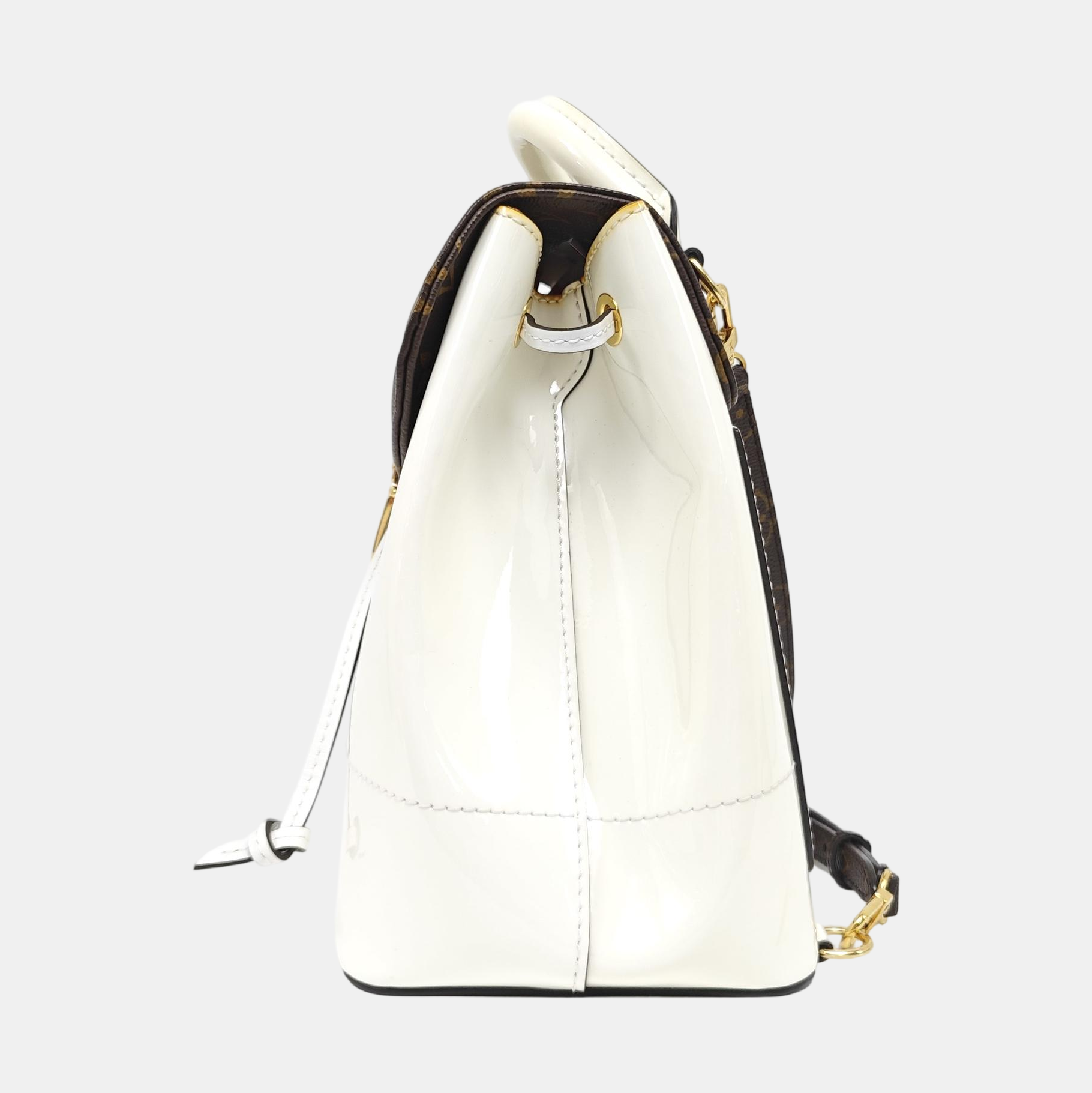 HOT SPRINGS MM Monogram Patent Leather White