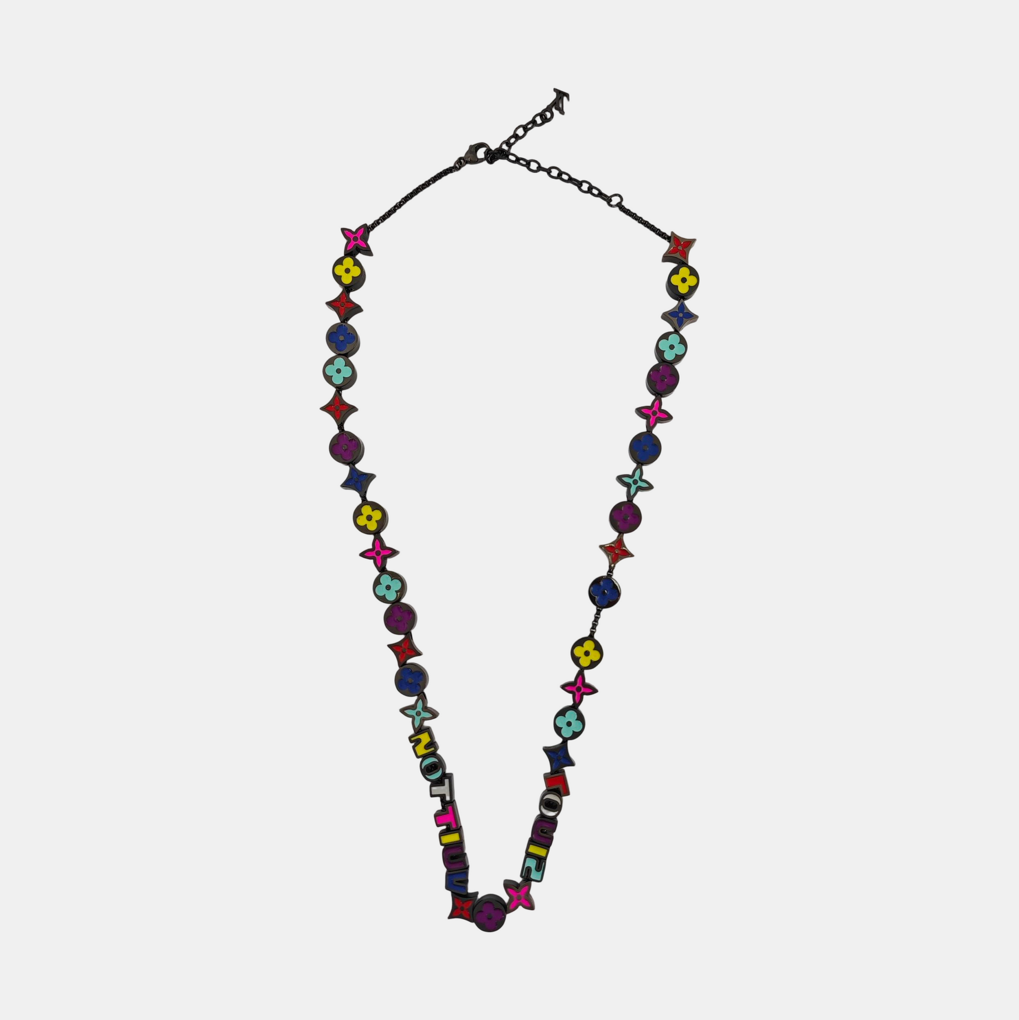 LV COLORS BEADS Metal Black Necklace
