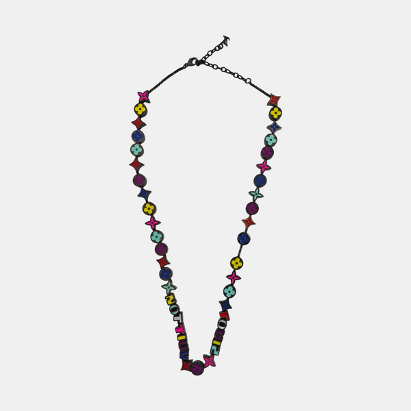 LV COLORS BEADS Metal Black Necklace