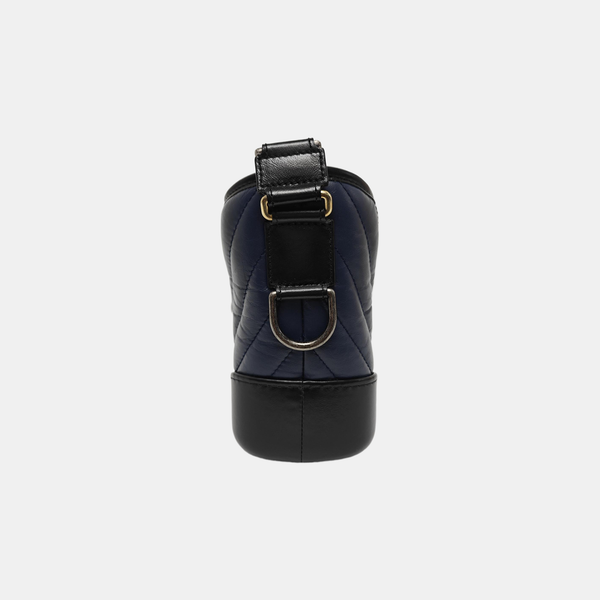 GABRIELLE Small Chevron Calfskin Blue