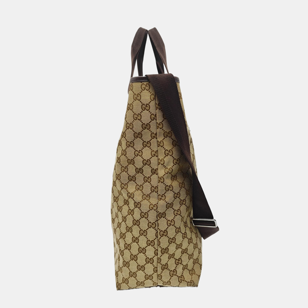 Monogram Canvas Tote Bag Brown