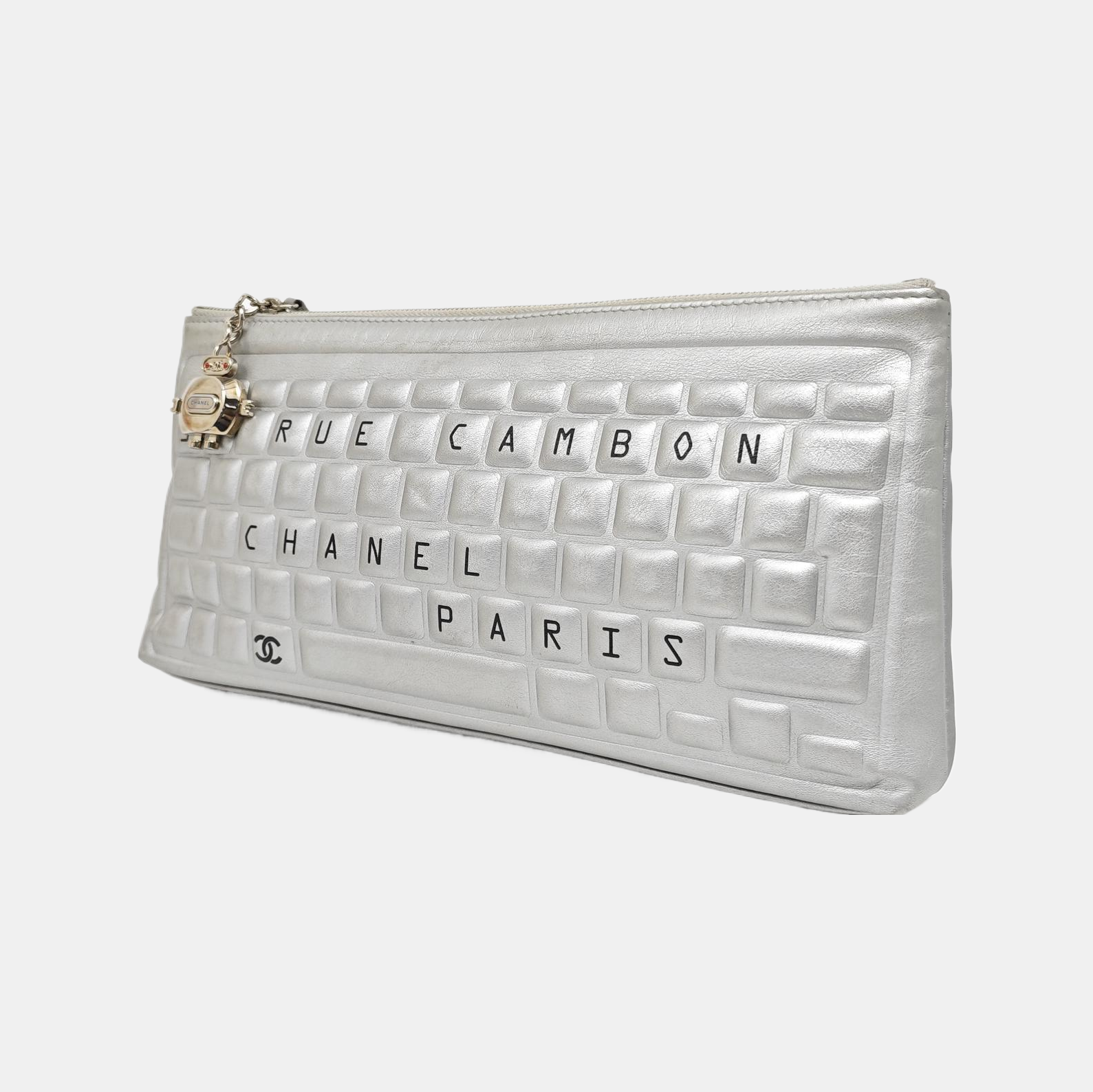 Calfskin Clutch Silver