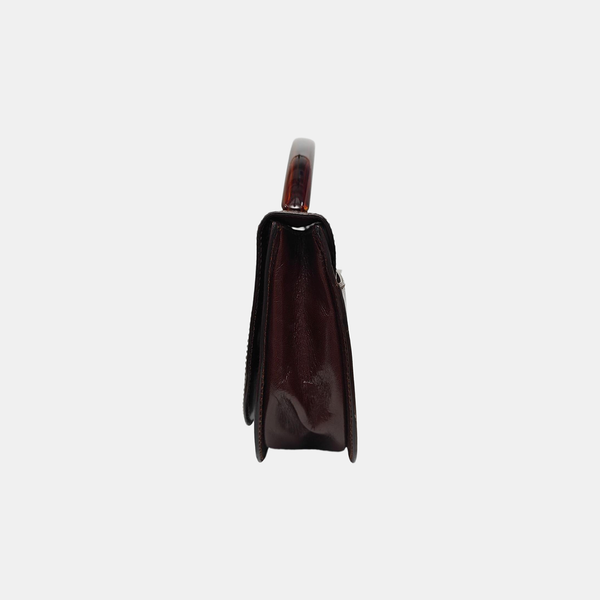 Calfskin Top Handle Bag Brown