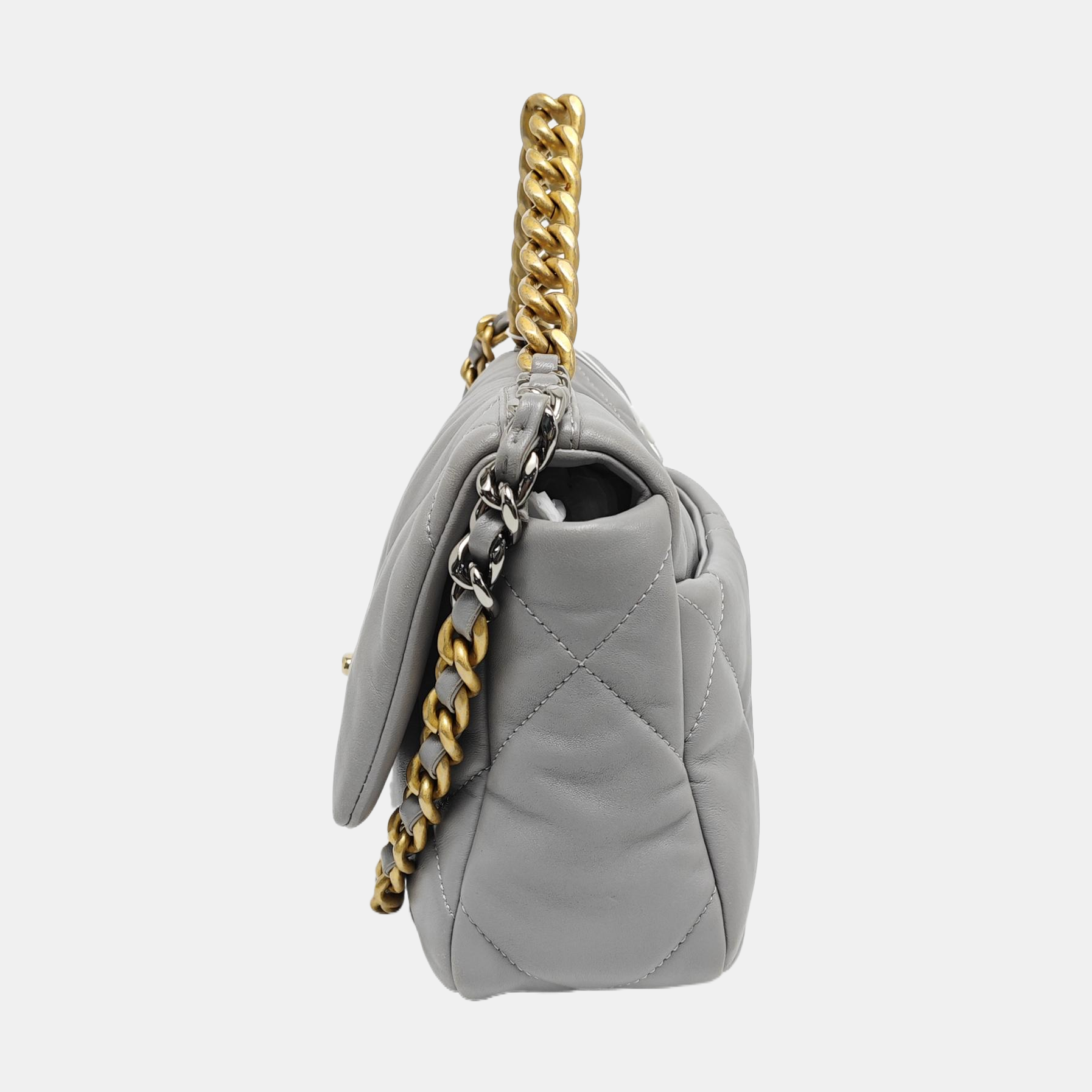 CHANEL 19 Small Quilted Lambskin Gray
