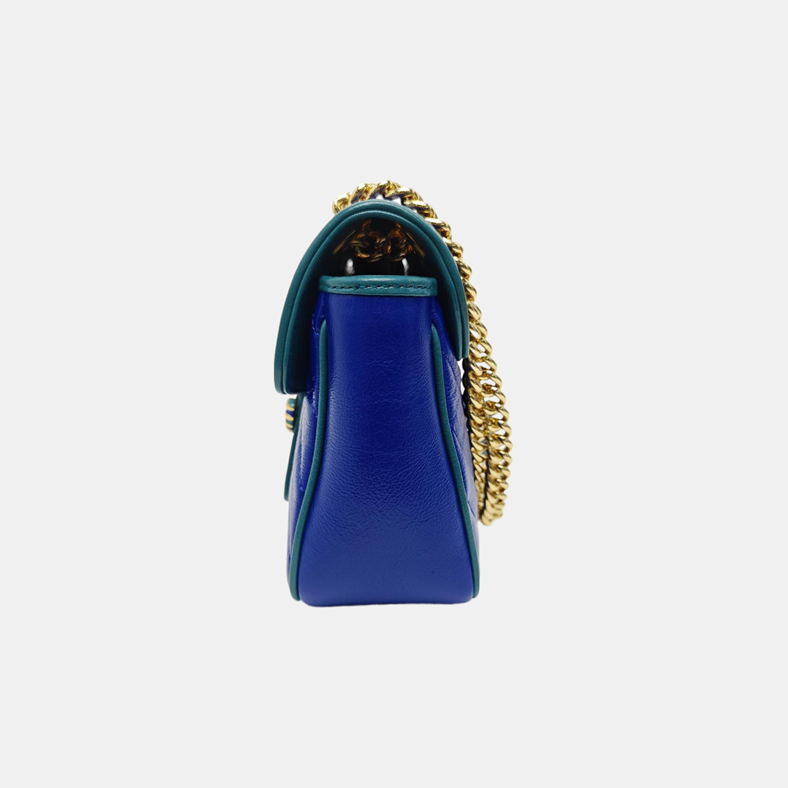 GG Marmont Medium Quilted Calfskin Blue