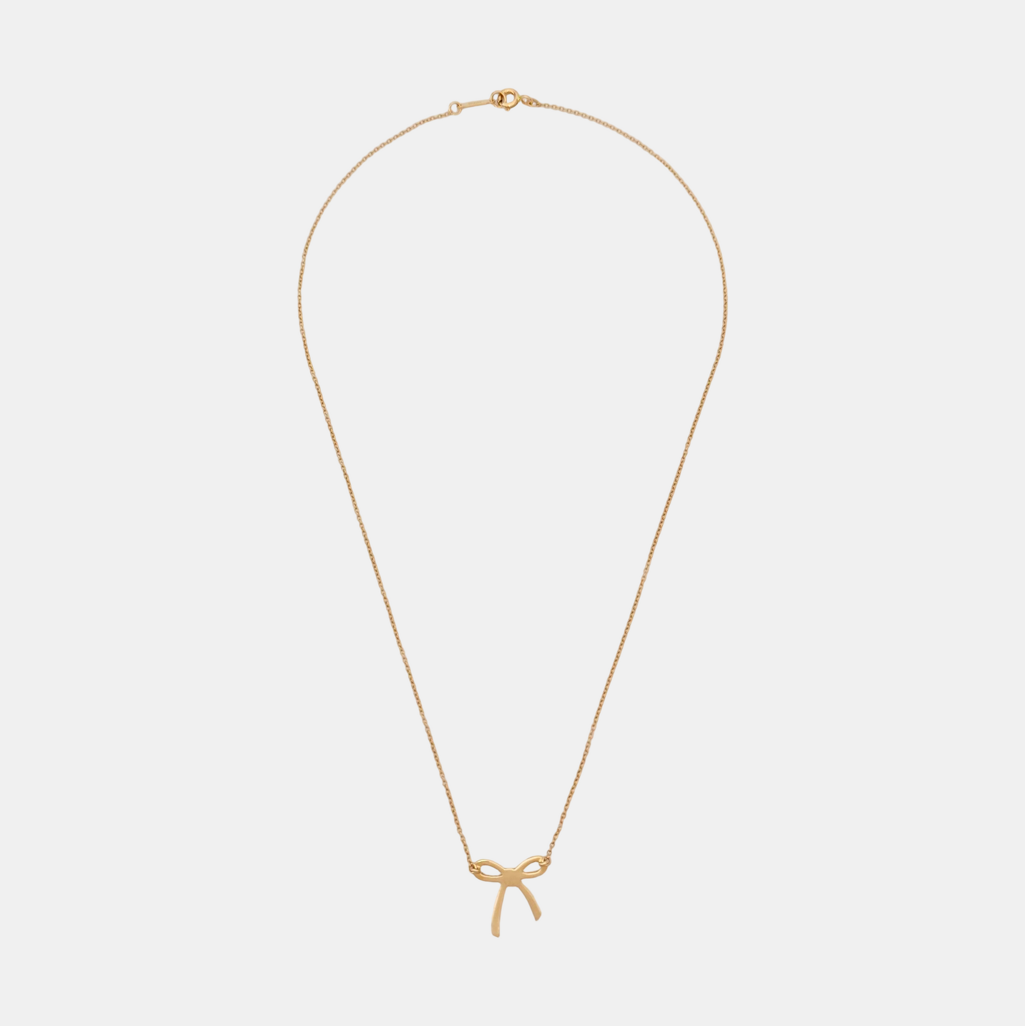 Tiffany Bow 18k Gold Rose Gold Necklace