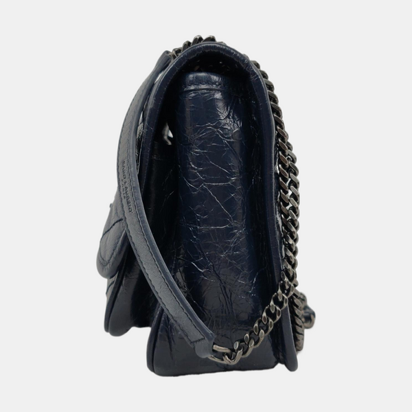 NIKI Small Chevron, Quilted Calfskin Gray