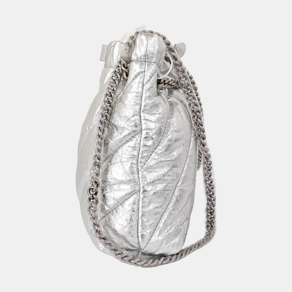 Crush Super Mini Quilted Calfskin Silver