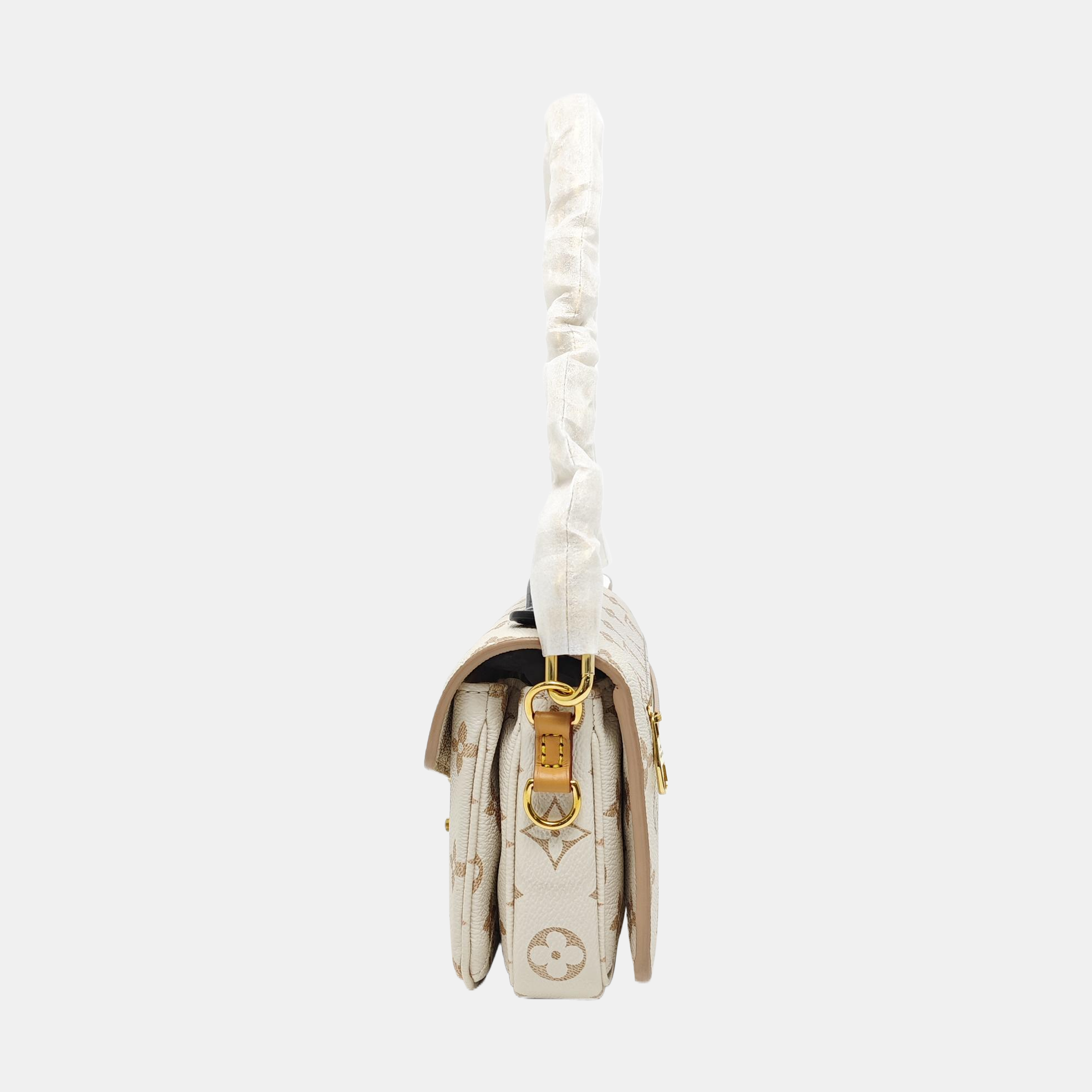 Monogram Coated Canvas Shoulder Bag PM White
