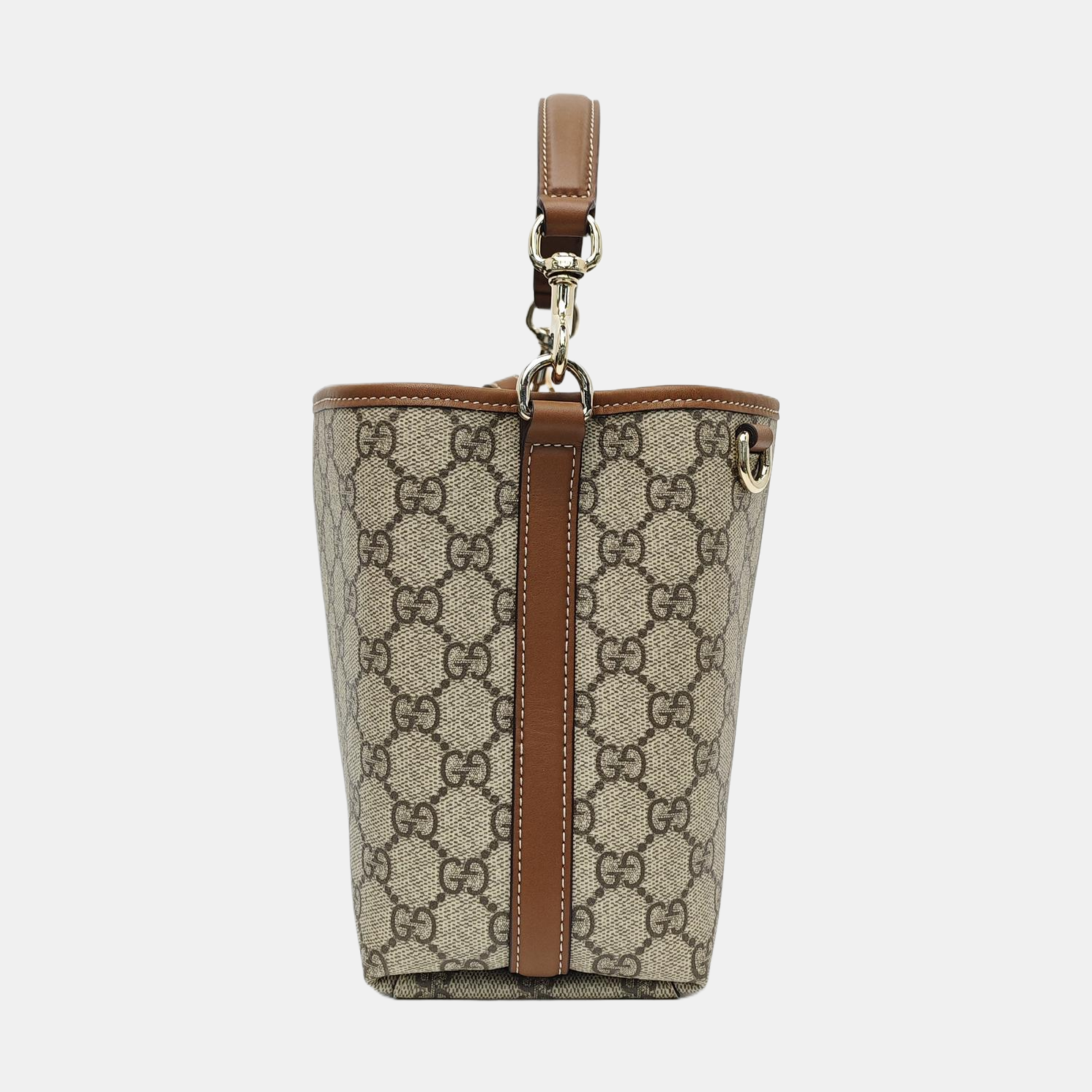 GG Emblem Monogram Coated Canvas Beige