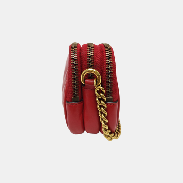 GG Marmont Mini Quilted Calfskin Red