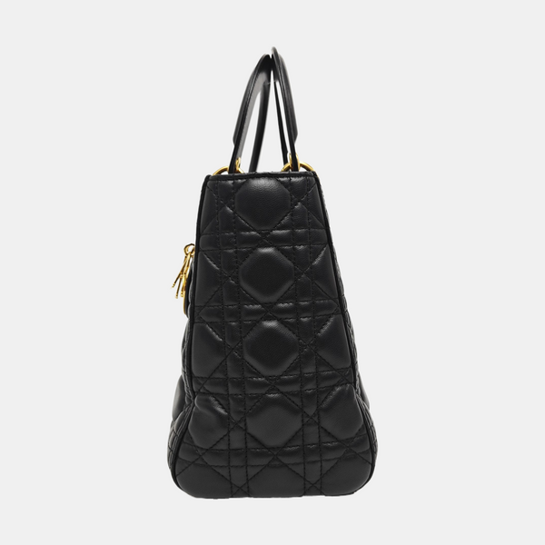 Lady Dior Medium Cannage Lambskin Black