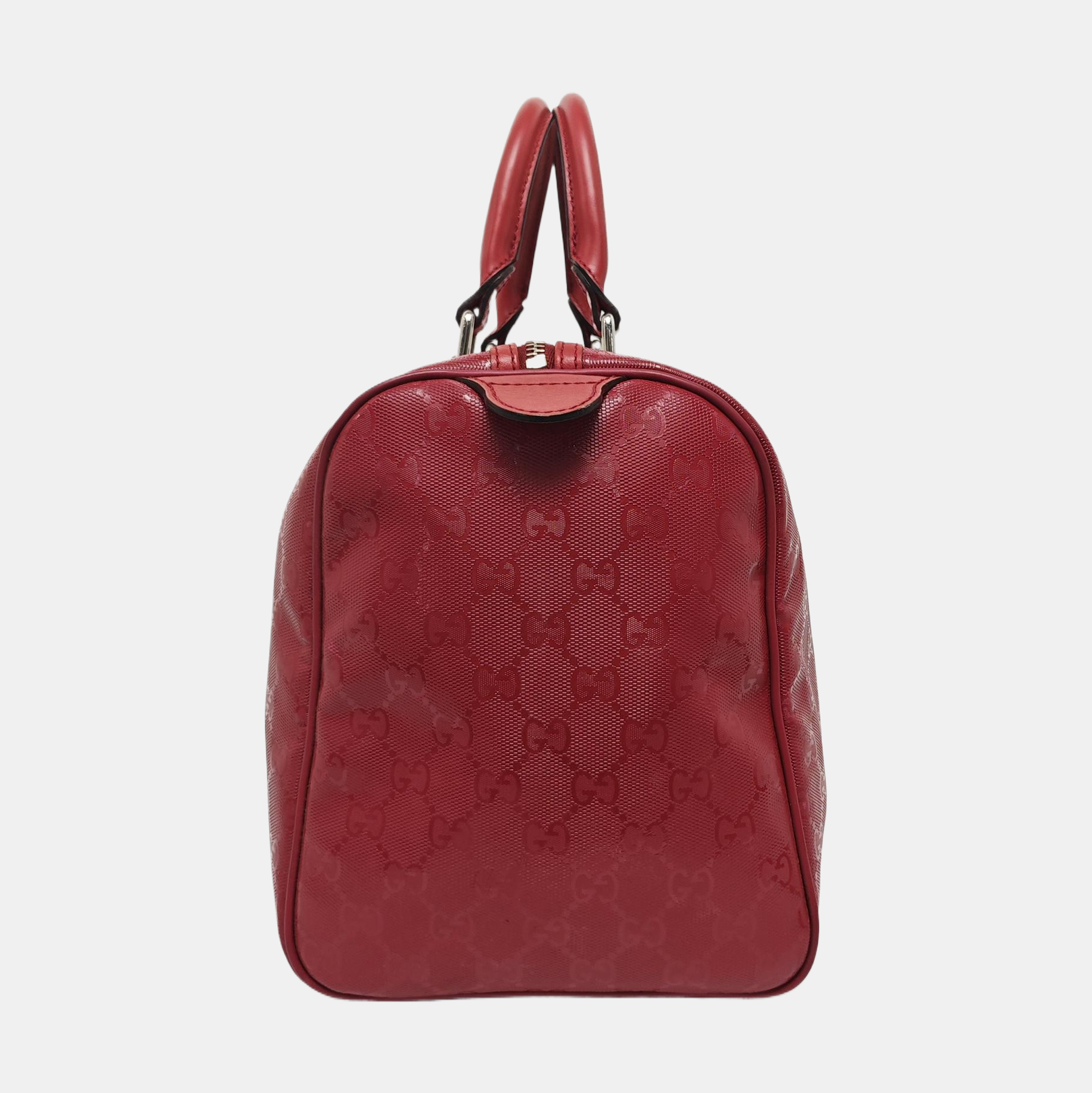 Boston Monogram Coated Canvas Red
