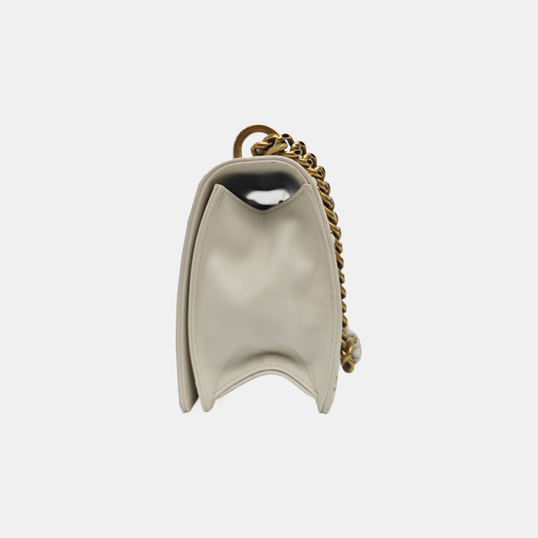 Diorama Medium Cannage Calfskin White
