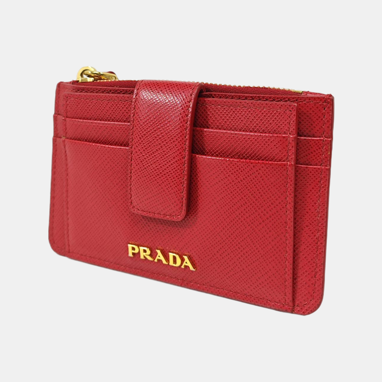 Saffiano Calfskin Card Holder Red